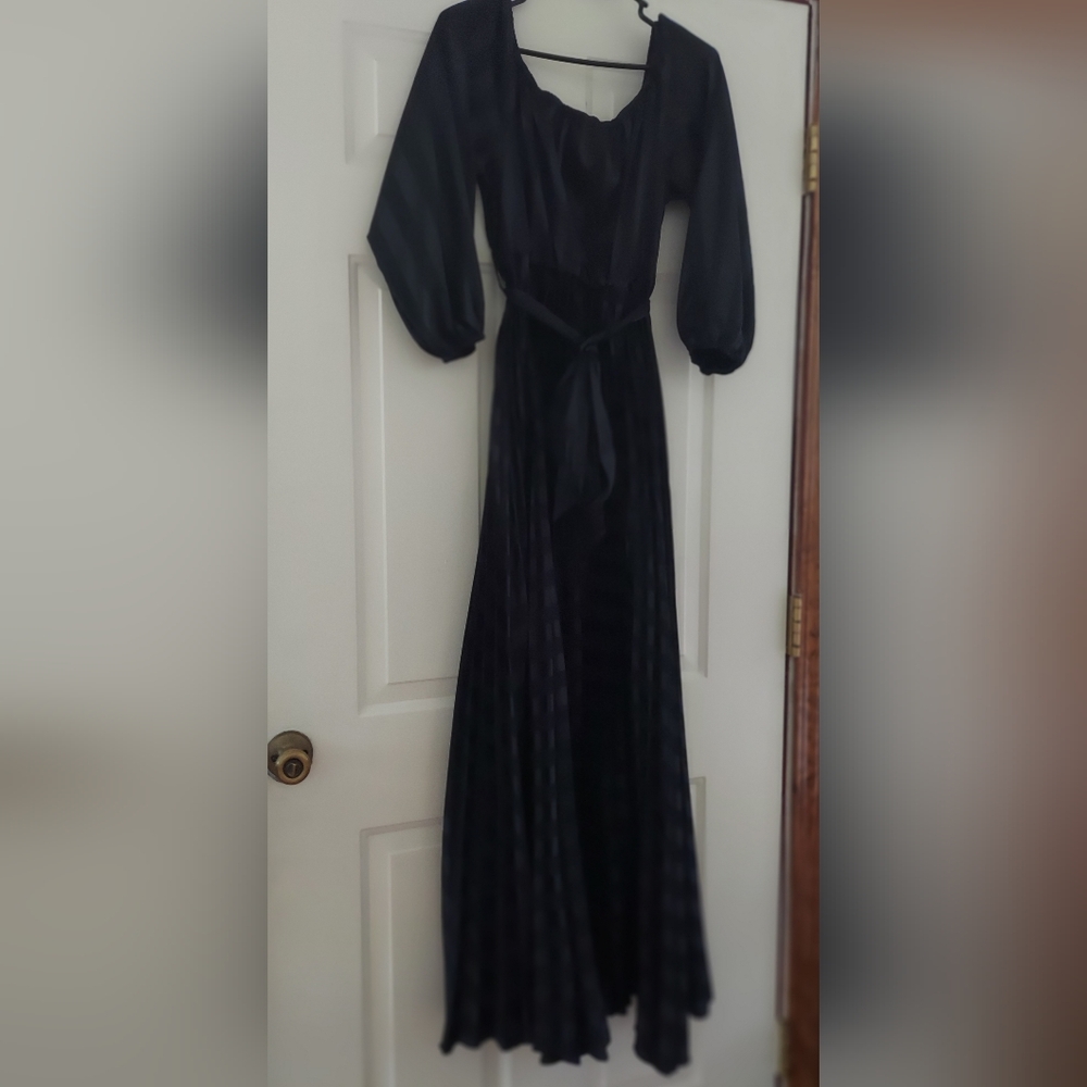 Elegant Royal Blue Long Sleeve Dress